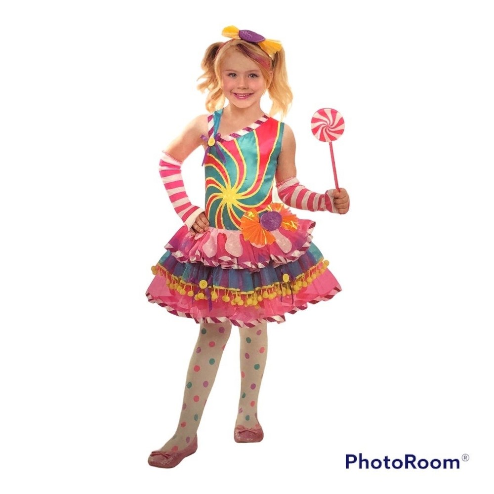 Girls candy girl candy land halloween outfit Size M (7/8) (c46)